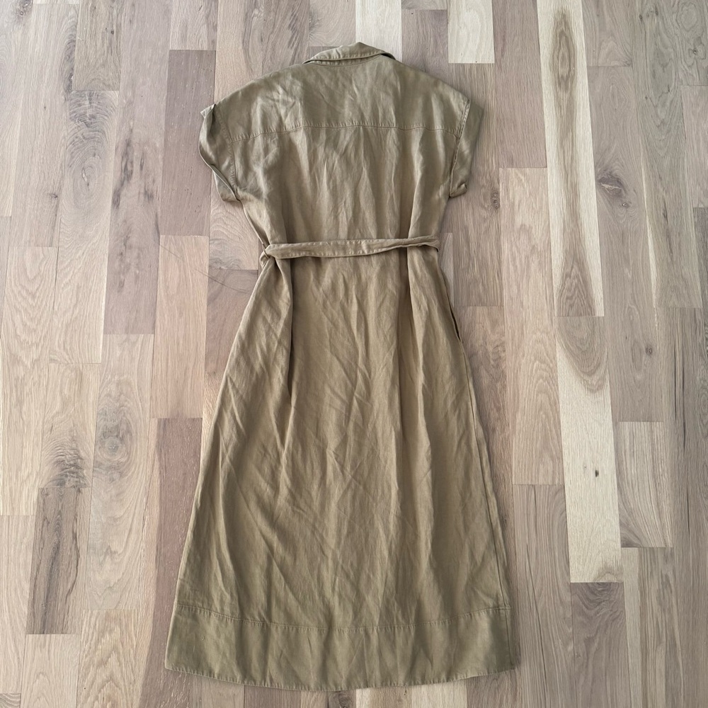 Faherty Tan Button-Up Midi Dress - Picture 4 of 5